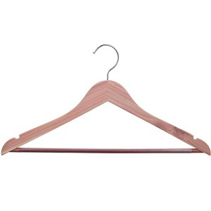 DEILSY Cedar Suit Hangers with Anti-Slip Pant Bar – 12 Pack - 1 of 4
