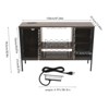 YIYIBYUS Wine Bar Cabinet with Power Outlets, Coffee Bar Cabinet for Liquor and Glasses, Brown - 4 of 4