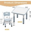 Kids Table and 2 Chairs Set, Height Adjustable Toddler Table and Chair Set, Children Multi-Activity Table for 2, Kids Study Table for Ages 2-8 - 3 of 4