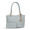 MKF Collection Savannah M Logo Printed Vegan Leather Women’s Tote and Wristlet Wallet by Mia K- 2 pieces - 2 of 4