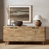 LuxenHome Sideboard Buffet Cabinet with Storage, 71'' Wide Mid Century Modern Natural Oak Manufactured Wood Accent Cabinet with 4-Door - 2 of 4