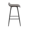 26" Contemporary Fixed-Height Counter Stool in Steel and Faux Leather with Square Metal Footrest, Set of 2 - 3 of 4