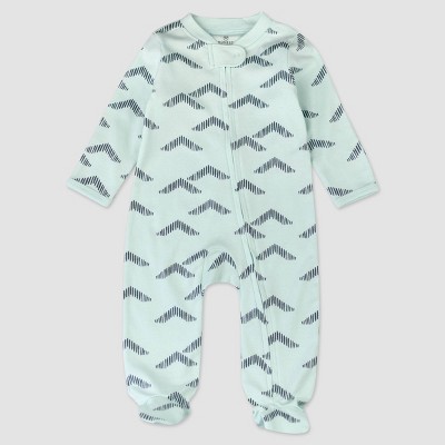 Image of Honest Baby Boys' Organic Cotton Pyramids Whispering Sleep N' Play - Blue 6-9M