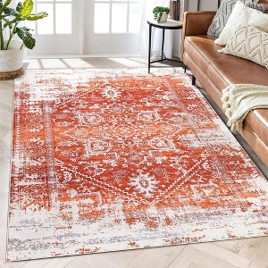Area Rug Oriental Vintage Distressed Rug for Living Room Bedroom - 1 of 4