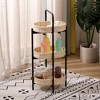 MAYEERTY Tray Table 3 Tier Paper Rope Woven Oval Storage Basket Small Shelves for Living Room Kitchen Natural - 3 of 4