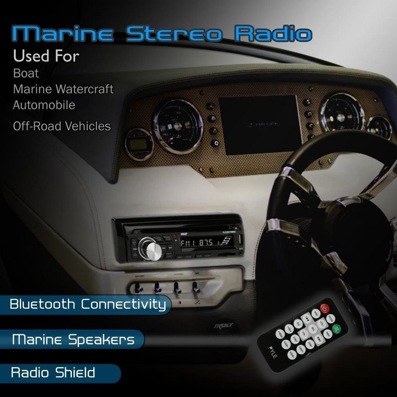 Pyle Marine Stereo Receiver Speaker Kit - Black, 5 of 8