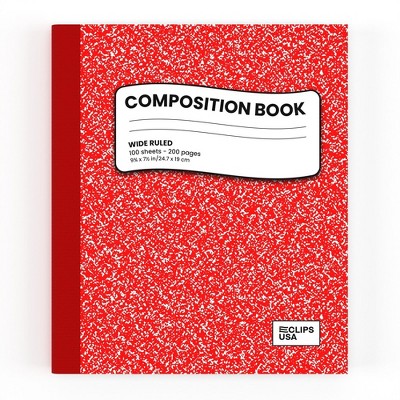 Red Marble Composition Notebook Wide-Ruled 100 Sheets (48 Packs)