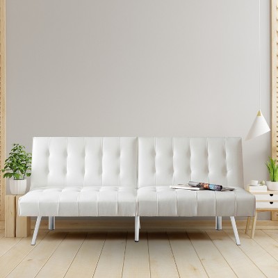 Home Imports Emporium Tufted Split Back Futon Sofa Bed, Convertible Sofa bed with Chrome Legs