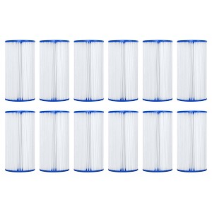 Bestway 4.2x8 In Type III-A/C Filter Cartridge Outdoor Swimming Pool Filter Pump Replacement Compatible with 530 to 1500 Gallons Filter Pump, 12 Pack - 1 of 4