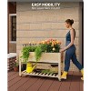 Outdoor Wooden Raised Garden Bed,48x24x30in Elevated Large Planter Box with Wheels for Patio Flowers Cultivate Herbs, Vegetables & Fruits - 2 of 4