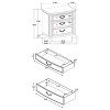 Gulches 3 Drawer Nightstand Black Finish, Felt Lined Top Drawer with Cable Grooves, Antique Copper Pulls for Bedside Storage - 2 of 4
