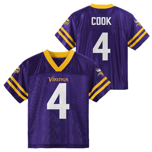 Nfl Minnesota Vikings Toddler Boys' Short Sleeve Cook Jersey : Target