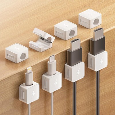 VisioGear Cord Holder, Desk Cord Organizer Cable Clips, Wire Management Clips & Cable Hooks