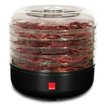Ronco Beef Jerky Machine with 5 Stackable Trays, Easy-to-Use Dehydrator and Food Preserver Black