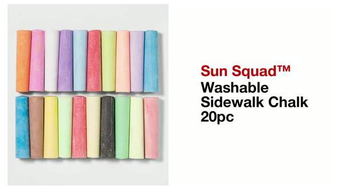 Washable Sidewalk Chalk 20pc - Sun Squad&#8482;, 2 of 9, play video