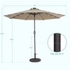 Sonkuki 9ft LED Round Outdoor Patio Market Umbrella w/Aluminum Pole and 8 Sturdy Ribs - 3 of 4