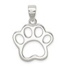 Black Bow Jewelry Sterling Silver 20mm Open Paw Print Pendant - 3 of 4