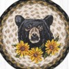 Earth Rugs Bear Floral Printed Round Jute Trivet – 10" Rustic Wildlife Design with Nature-Inspired Art, Heat-Resistant Eco Accent - 2 of 3