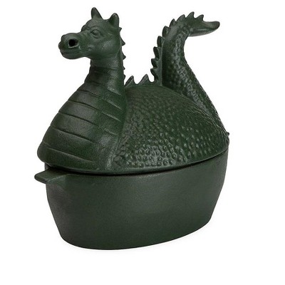 Matte Green Finished Dragon Cast Iron Wood Stove Steamer