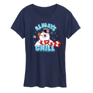 Women's - Frosty The Snowman - Christmas Always Chill Short Sleeve Graphic T-Shirt - 1 of 4