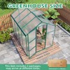 Gulches 6x8 FT Raised Base Polycarbonate Greenhouse Heavy Duty Aluminum Walk in Windproof All Season with Anchor Drainage Outdoor Backyard Green - 2 of 4