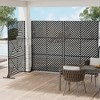 Wooakway 142"W x 72"H Black Metal Trellis Panel Outdoor Garden Privacy Screen with Scroll Design Indoor Room Divider for Patio Balcony and Yard Decor - 3 of 4