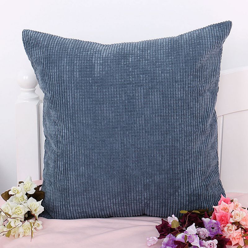2 Pcs Polyester & Velvet Striped Decorative Pillow Cover - PiccoCasa, 3 of 4
