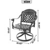 NicBex 2PC Outdoor Dining Chair,Aluminum Patio Dining Chairs with Black Frame and Random Color Cushion,Modern Swivel Chairs Suitable for Patio,Garden - 3 of 4