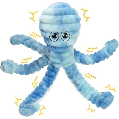 ZippyPaws 27” Extra Large Plush Octopus Dog Toy, Crinkle Squeaky Chew Toy for Large Breeds, Green