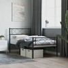 vidaXL Single Metal Bed Frame with Functional Headboard and Footboard, Extra Storage Space - 2 of 4