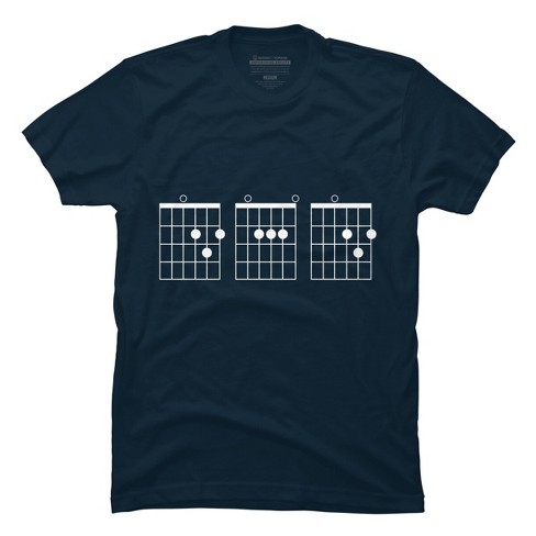 Men's Design by Humans Rocking Dad Guitar Chords by HoangCathrine T-Shirt - Navy - 2x Large