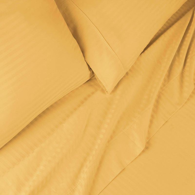 Premium 600-Thread Count Cotton Stripe Deep Pocket Sheet Set by Blue Nile Mills, 4 of 6