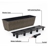 NAYSAYE Garden Planter Set of 2 Self Watering Wicker Rectangle Pots for Outdoor Patio Decor, Gray, 23.2"*7"*6.3" - 2 of 4