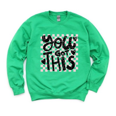 Simply Sage Market Women's Graphic Sweatshirt You Got This Distressed Checkered