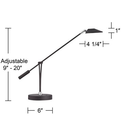 Adjustable Black Metal LED Desk Lamps with USB Ports