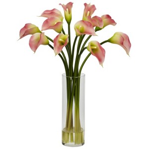 HomeStock Mini Calla Lily Silk Flower Arrangement : Target