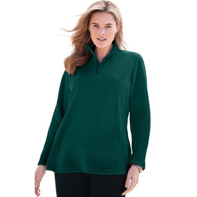 Woman Within Microfleece Quarter-Zip Pullover