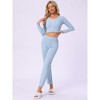 INSPIRE CHIC Women's Long Sleeve Full Length Solid Flounce Pajama Set Lounge Set - 3 of 4
