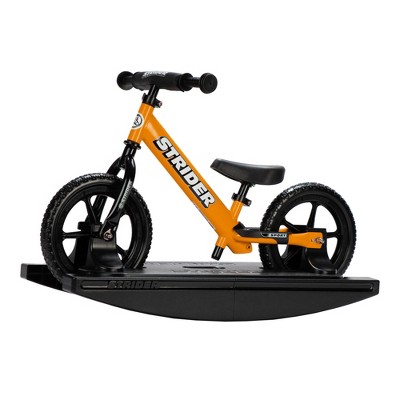 Strider 12” Sport Bike + Rocking Base - Helps Teach Baby How to Ride a Balance Bicycle - for Kids 6 Months to 4 Years - Easy Assembly & Adjustments