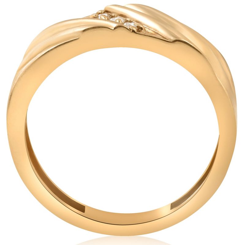 Pompeii3 Mens Diamond Wedding Anniversary Ring 14k Yellow Gold, 3 of 5