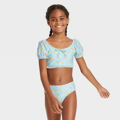 Girls' Tropic Daydream Bikini Set - Art Class™ Teal Blue : Target