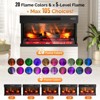 ROVSUN 36'' Electric Fireplace Insert w/Remote Control, 3-Side Glass Recessed Electric Fireplace Heater with Timer & 20 Flame Color, 1400W - 3 of 4