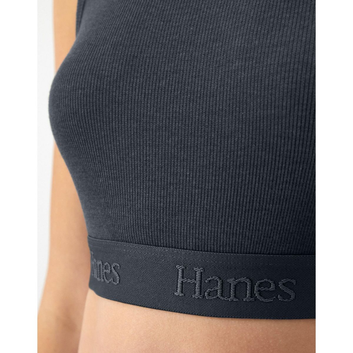Hanes Originals Women's SuperSoft Comfywear Rib Banded Crop Top - thumbnail 4