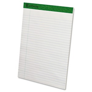 Earthwise by Ampad Recycled Writing Pad 8 1/2 x 11 3/4 White Dozen 20172 - 1 of 4