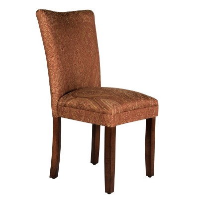 Fabric Upholstered Dining Chair with Wood Legs Brown - Benzara