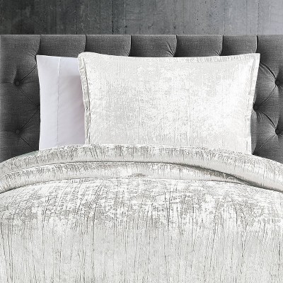 White Twin Velvet 2-Piece Comforter Set