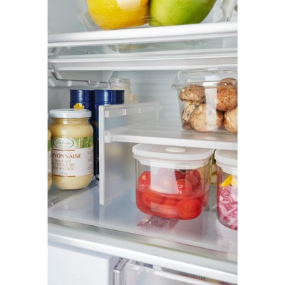 White Expandable Plastic Refrigerator Riser Shelf