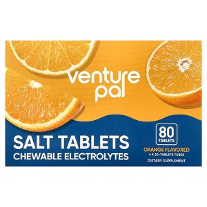 Venture Pal Salt Tablets Chewable Electrolytes, Orange, 4 Tubes, 20 Tablets Each - 1 of 4