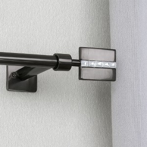 Evideco French Home Goods Adjustable Single Curtain Rod 50"-82" with Faceted Finials and Brackets, Available by 1 or 2 - 1 of 4