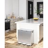 Triple Compartment Stainless Steel Kitchen Trash Can for Recycling, Plastic Inner Buckets and Quiet Close, Brushed, Airtight - 3 of 4
